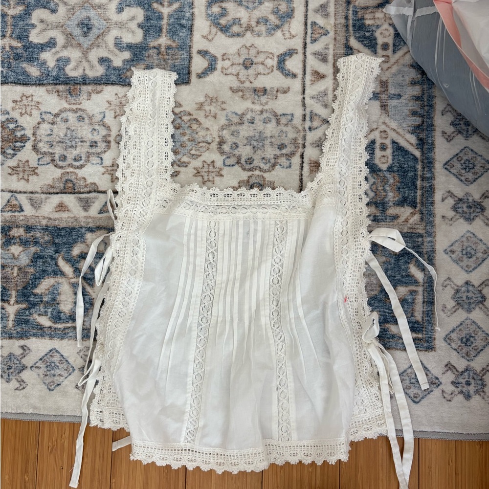 ASOS Elegant White Lace Trimmed Women's Top